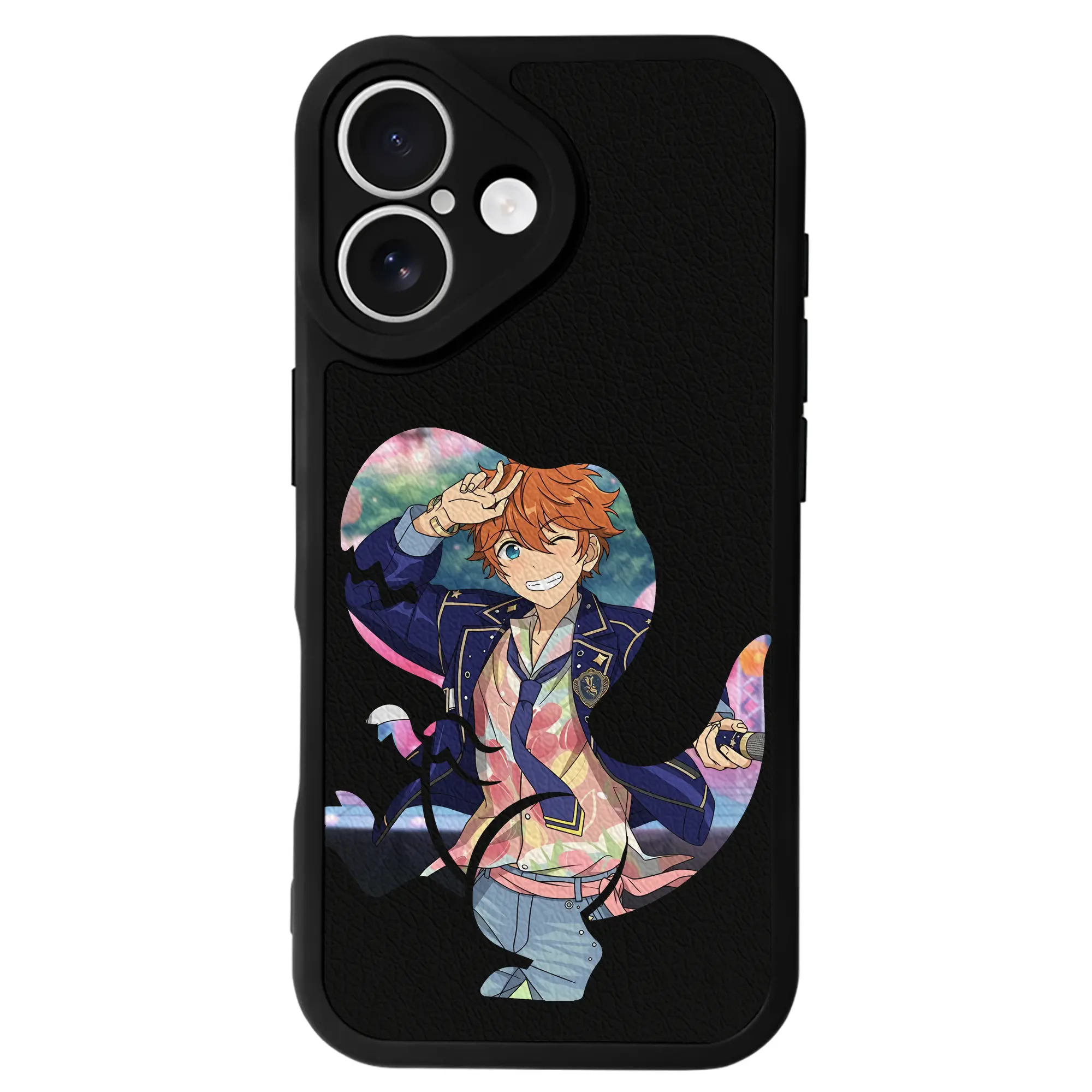 あんさん ぶる グッズ Trickstar 明星スバル - IPhone 16シリーズ対応 ・ シリコンスマホケース ・ レザー調 ・ 高精度フィット ・ 耐衝撃 ・ ワイヤレス充電対応 ・ 精密カット